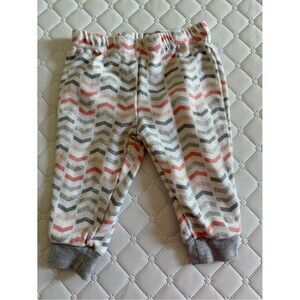 Baby Essentials Chevron Jogger Pants - White, Gray & Coral